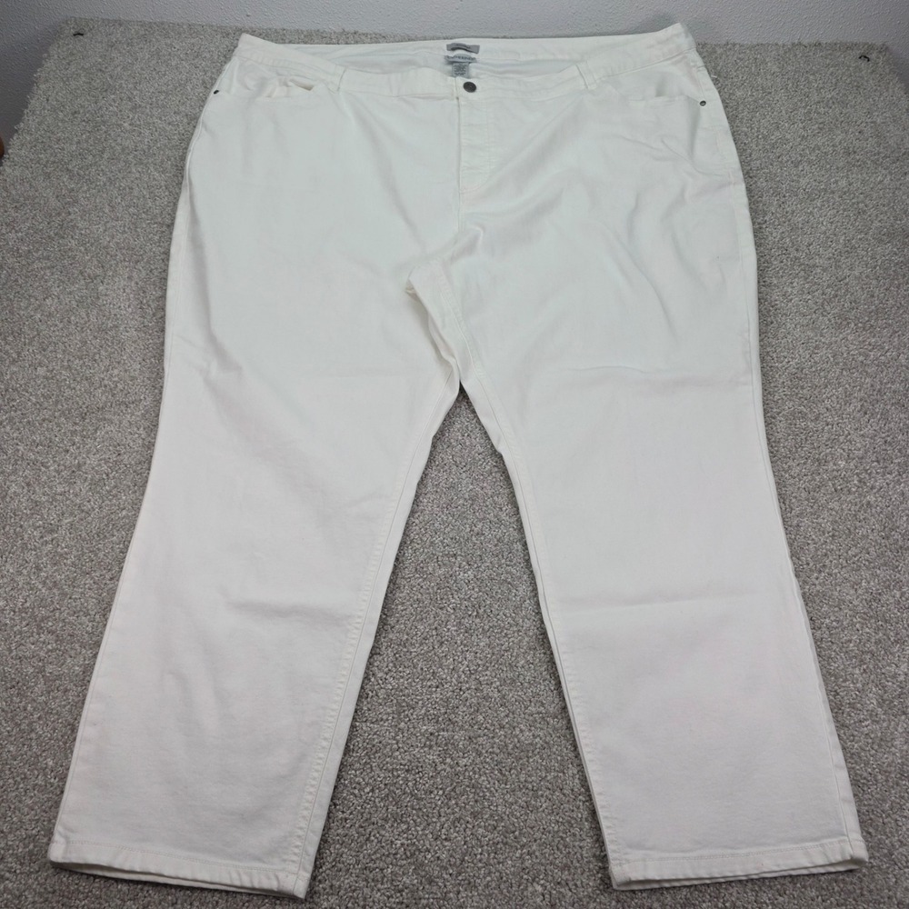 New Catherines White Denim Jegging Women Plus Size 5X Stretch Cotton Blend Pants